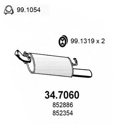 Photo Silencieux arrière ASSO 347060