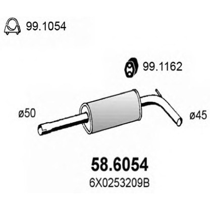 Zdjęcie Tłumik srodkowy ASSO 586054