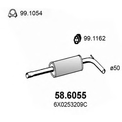 Zdjęcie Tłumik srodkowy ASSO 586055