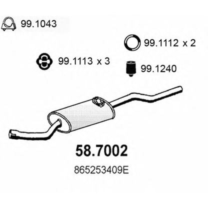 Photo Silencieux arrière ASSO 587002