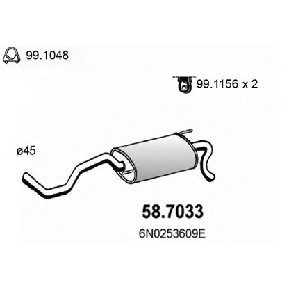 Фото Глушитель выхлопных газов конечный ASSO 587033