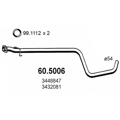 Фото Труба выхлопного газа ASSO 605006