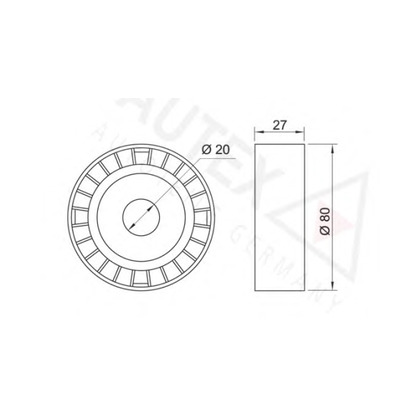 Photo Deflection/Guide Pulley, v-ribbed belt AUTEX 651348