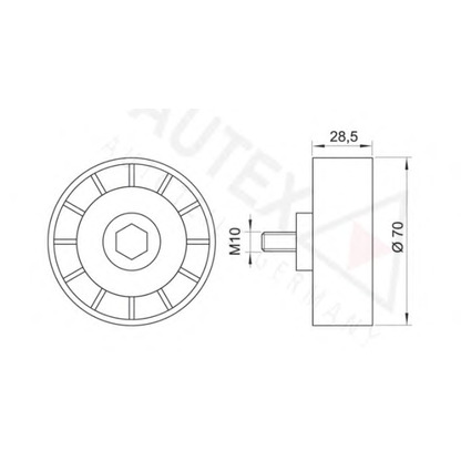 Photo Deflection/Guide Pulley, v-ribbed belt AUTEX 651173