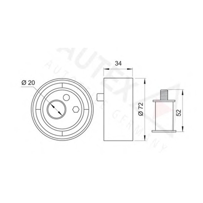 Photo Tensioner Pulley, timing belt AUTEX 641065