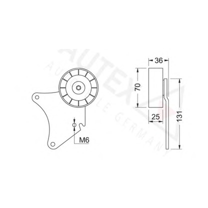Photo Deflection/Guide Pulley, v-ribbed belt AUTEX 651372