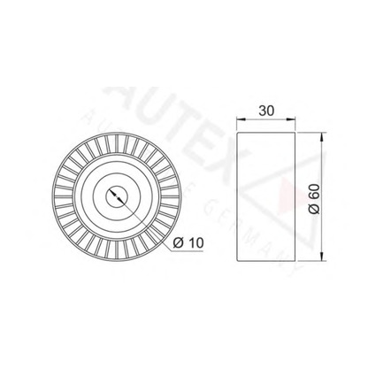 Photo Deflection/Guide Pulley, v-ribbed belt AUTEX 651975