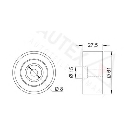 Photo Deflection/Guide Pulley, timing belt AUTEX 654212