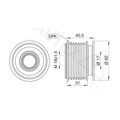 Foto Puleggia cinghia, Alternatore AUTEX 654189