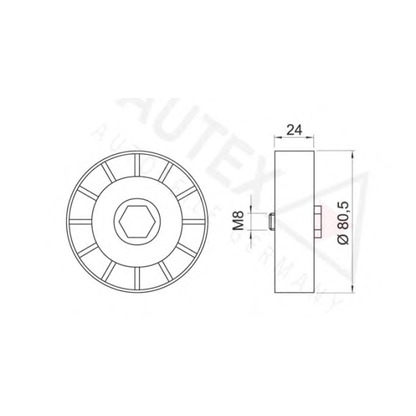 Photo Deflection/Guide Pulley, v-ribbed belt AUTEX 651870