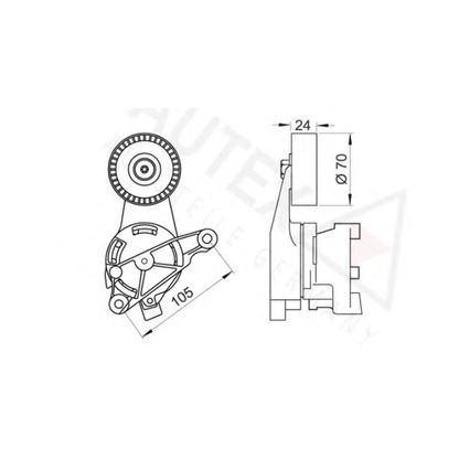 Photo Tensioner Pulley, v-ribbed belt AUTEX 654084