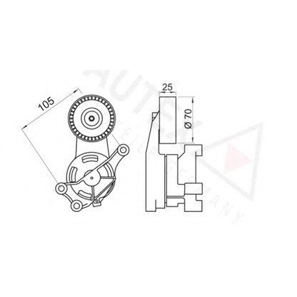 Photo Tensioner Pulley, v-ribbed belt AUTEX 654484