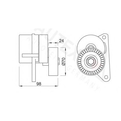 Photo Tensioner Pulley, v-ribbed belt AUTEX 601301