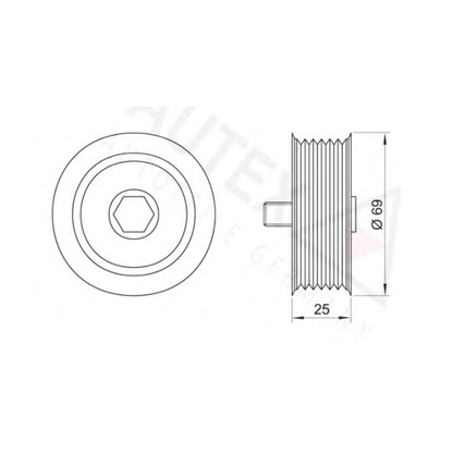Photo Deflection/Guide Pulley, v-ribbed belt AUTEX 651846