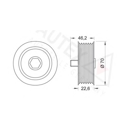Photo Deflection/Guide Pulley, v-ribbed belt AUTEX 654136