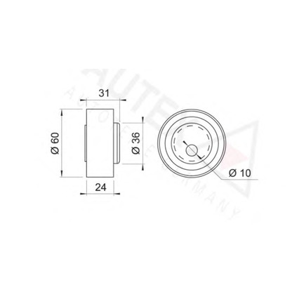 Photo Poulie-tendeur, courroie crantée AUTEX 641078