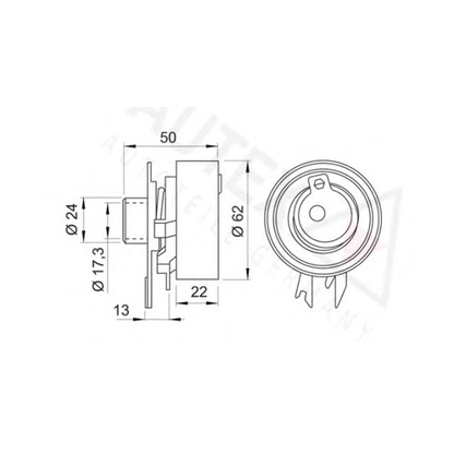 Photo Tensioner Pulley, timing belt AUTEX 641659