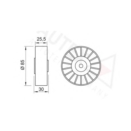 Photo Deflection/Guide Pulley, v-ribbed belt AUTEX 651113