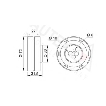 Photo Tensioner Pulley, timing belt AUTEX 641123