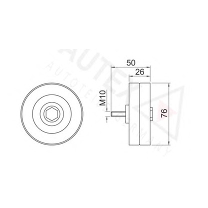 Photo Deflection/Guide Pulley, v-ribbed belt AUTEX 652034