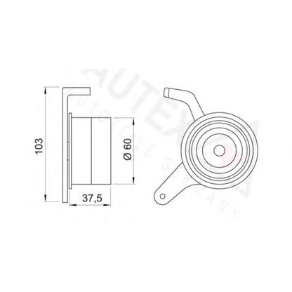 Photo Tensioner Pulley, timing belt AUTEX 641197