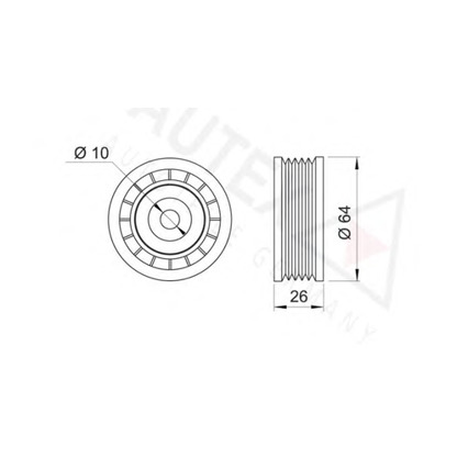 Photo Deflection/Guide Pulley, v-ribbed belt AUTEX 651291