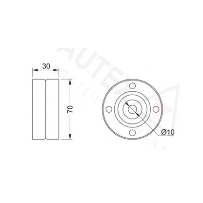 Photo Tensioner Pulley, v-ribbed belt AUTEX 651321