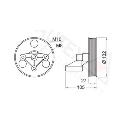 Photo Deflection/Guide Pulley, v-ribbed belt AUTEX 654249