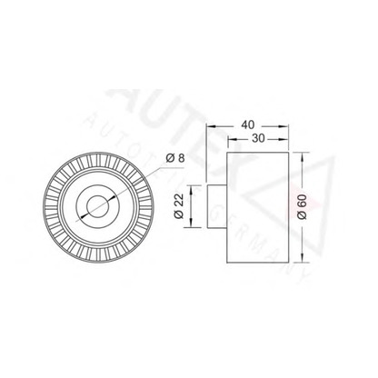 Photo Deflection/Guide Pulley, timing belt AUTEX 652030
