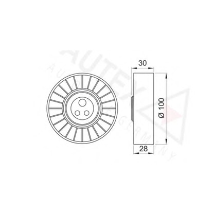 Photo Deflection/Guide Pulley, v-ribbed belt AUTEX 651947