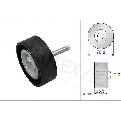 Photo Deflection/Guide Pulley, v-ribbed belt AUTEX 654834