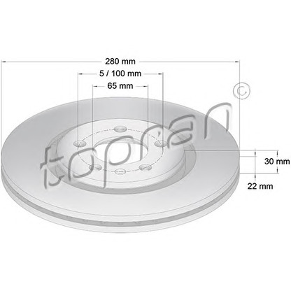 Photo Brake Disc TOPRAN 103071