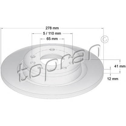 Photo Brake Disc TOPRAN 206506