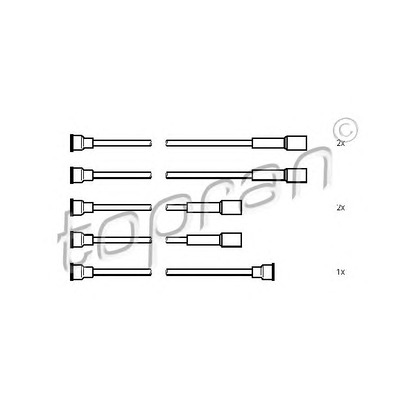Zdjęcie Zestaw przewodów zapłonowych TOPRAN 202504