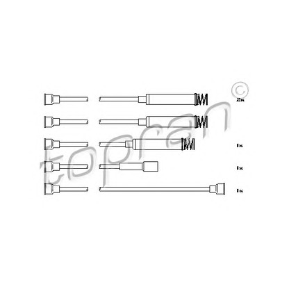 Zdjęcie Zestaw przewodów zapłonowych TOPRAN 202512