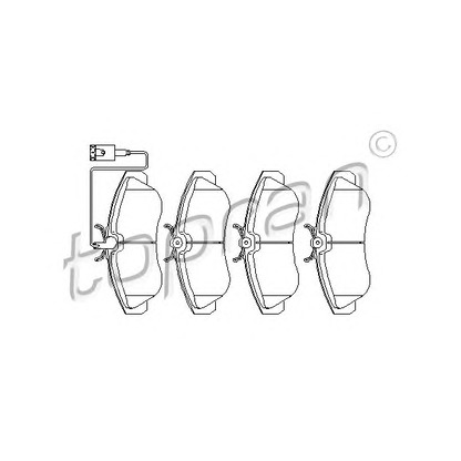 Фото Комплект тормозных колодок, дисковый тормоз TOPRAN 722510