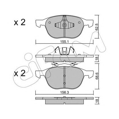 Photo Brake Pad Set, disc brake CIFAM 8225341