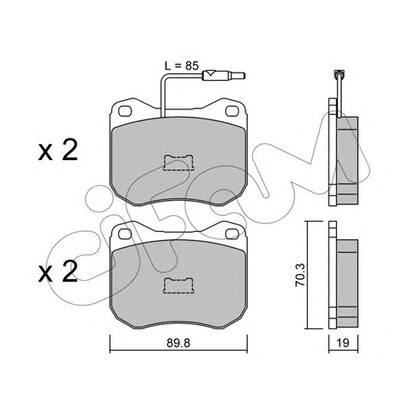 Photo Kit de plaquettes de frein, frein à disque CIFAM 8220210