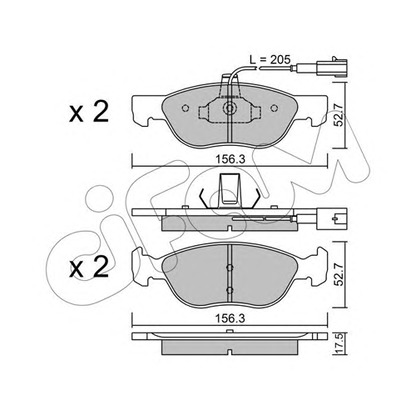 Photo Brake Pad Set, disc brake CIFAM 8220821