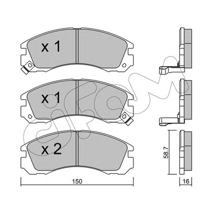 Photo Brake Pad Set, disc brake CIFAM 8221340