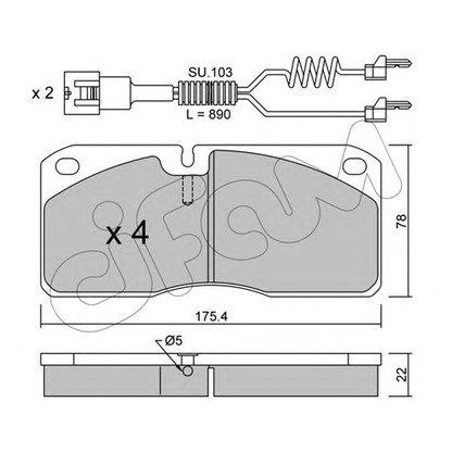 Photo Brake Pad Set, disc brake CIFAM 8222693K