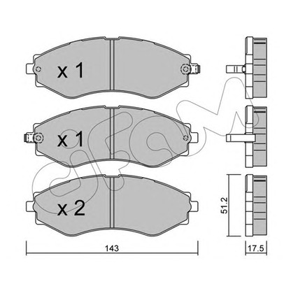 Photo Brake Pad Set, disc brake CIFAM 8225090