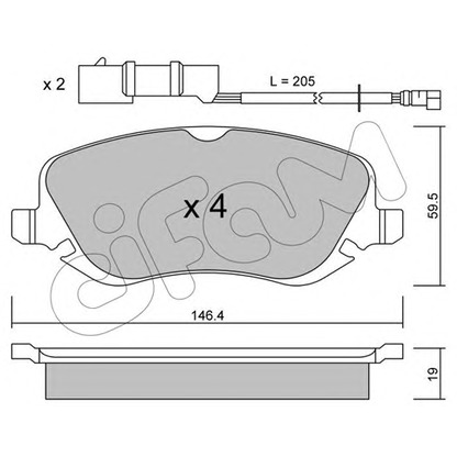 Photo Brake Pad Set, disc brake CIFAM 8225290