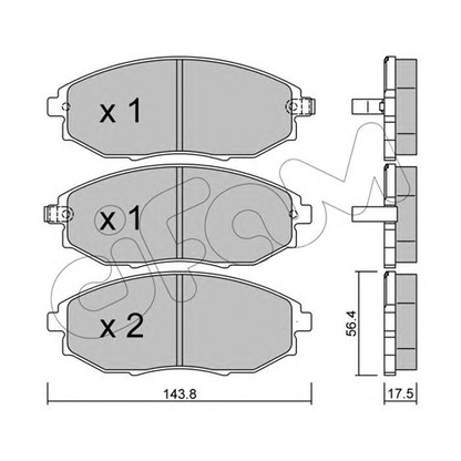 Photo Brake Pad Set, disc brake CIFAM 8228450