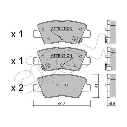 Photo Brake Pad Set, disc brake CIFAM 8228861