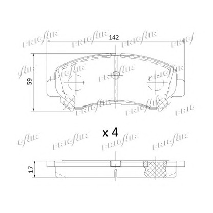 Photo Kit de plaquettes de frein, frein à disque FRIGAIR PD21501