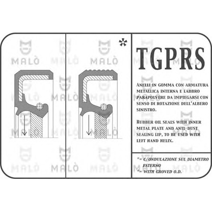 Photo Shaft Seal, crankshaft MALÒ 1033PRSF