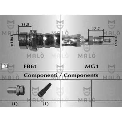 Фото Тормозной шланг MALÒ 80000