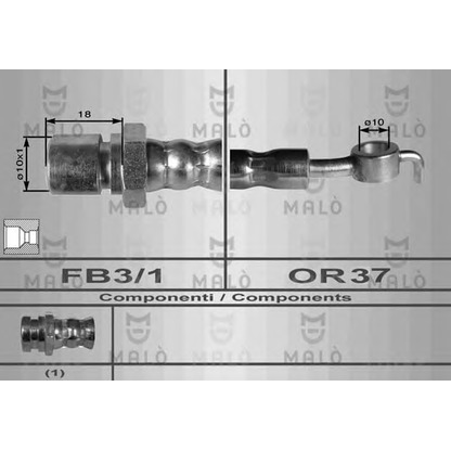 Zdjęcie Przewód hamulcowy elastyczny MALÒ 80017