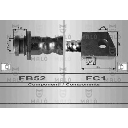 Zdjęcie Przewód hamulcowy elastyczny MALÒ 80096
